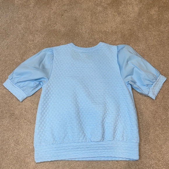 Porridge Textured Puff Sleeve Top - Picture 11 of 11